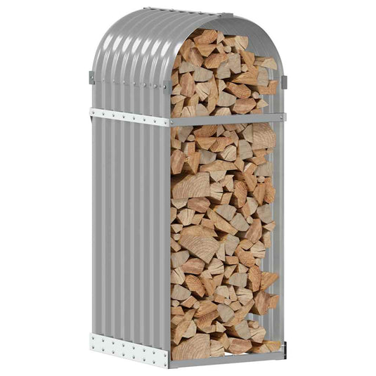 Vidaxl haardhoutopslag 40x45x100 cm gegalvaniseerd staal lichtgrijs