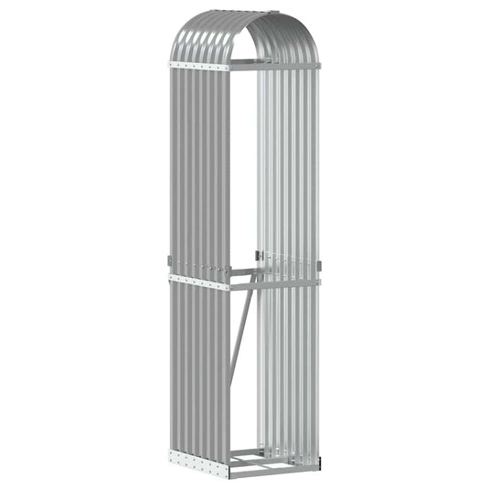 Vidaxl haardhoutopslag 40x45x170 cm gegalvaniseerd staal lichtgrijs
