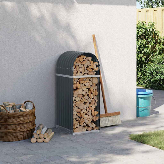 Vidaxl haardhoutopslag 40x45x100 cm gegalvaniseerd staal antraciet