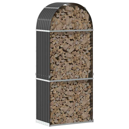 Vidaxl houthouder antraciet 80x45x190 cm gegalvaniseerd staal