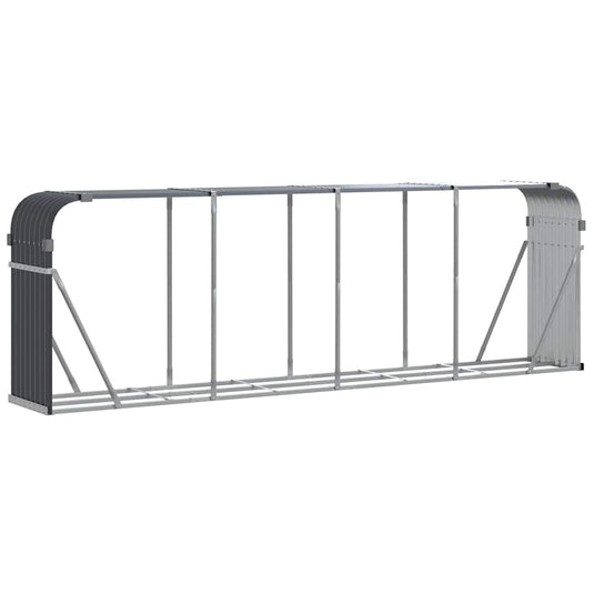Vidaxl haardhoutopslag 300x45x100 cm gegalvaniseerd staal antraciet