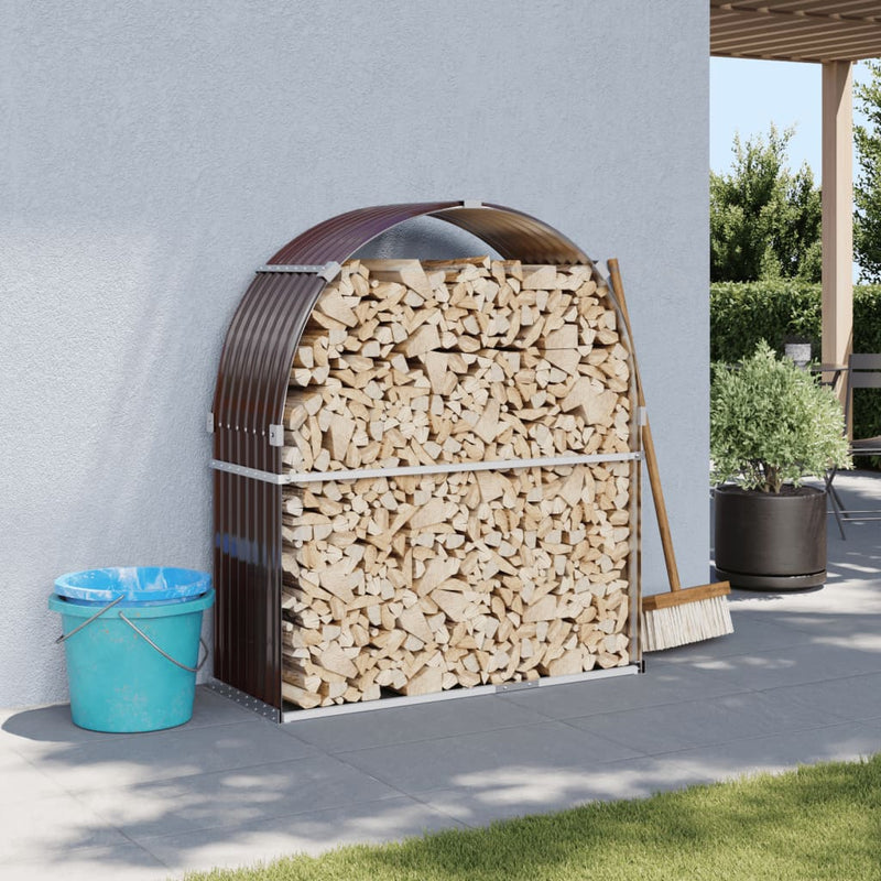 Load image into Gallery viewer, Vidaxl haardhoutopslag 120x45x140 cm gegalvaniseerd staal bruin

