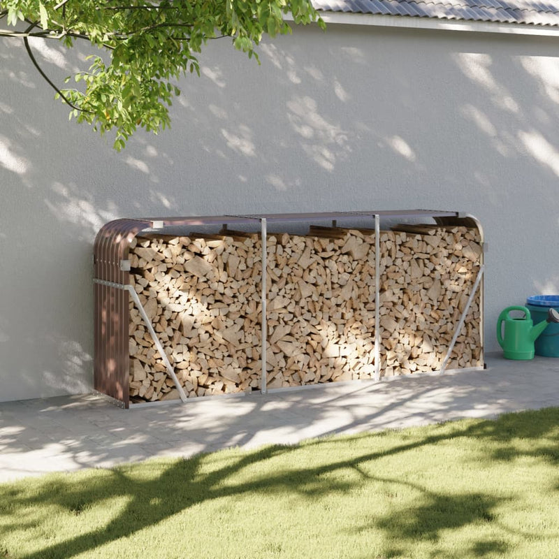 Load image into Gallery viewer, Vidaxl haardhoutopslag 234x45x100 cm gegalvaniseerd staal bruin
