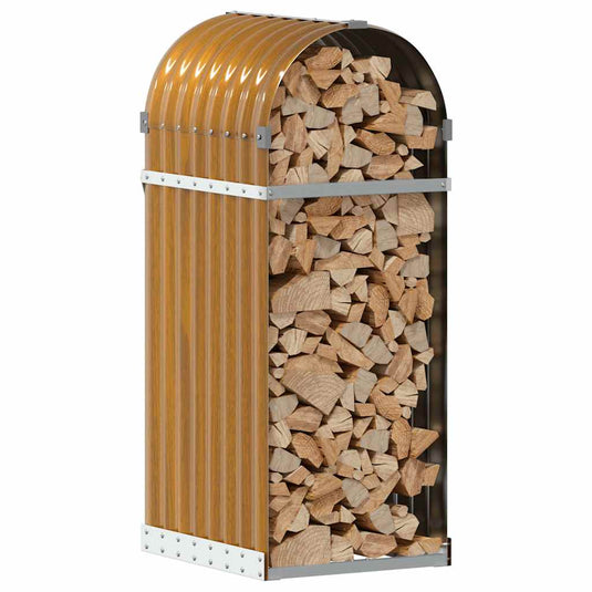 Vidaxl haardhoutopslag 40x45x100 cm gegalvaniseerd staal lichtbruin