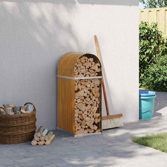Vidaxl haardhoutopslag 40x45x100 cm gegalvaniseerd staal houtlook