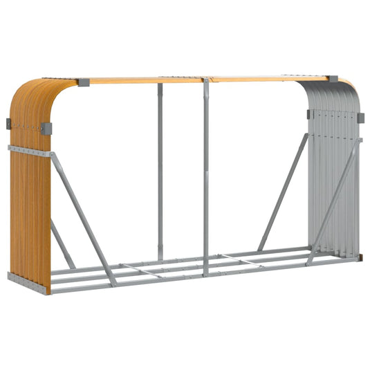Vidaxl haardhoutopslag 180x45x100 cm gegalvaniseerd staal houtlook