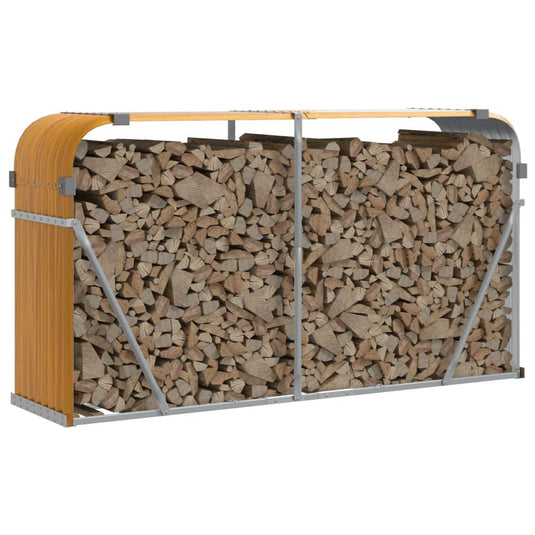 Vidaxl haardhoutopslag 180x45x100 cm gegalvaniseerd staal houtlook