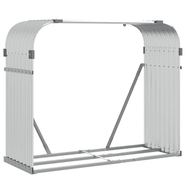 Vidaxl haardhoutopslag 120x45x100 cm gegalvaniseerd staal zilverkleur