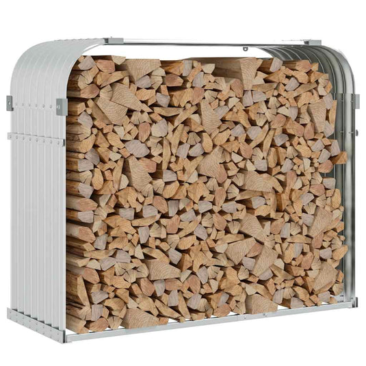 Vidaxl haardhoutopslag 120x45x100 cm gegalvaniseerd staal zilverkleur