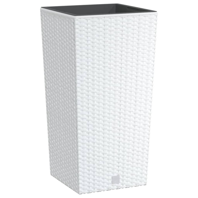 Load image into Gallery viewer, VidaXL Plantenbak met uitneembare bak rattan-look 11 26,5 L PP wit
