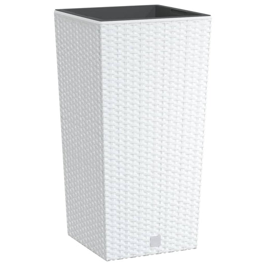 VidaXL Plantenbak met uitneembare bak rattan-look 11 26,5 L PP wit