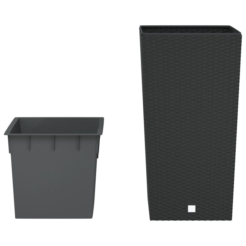 Load image into Gallery viewer, VidaXL Plantenbak met uitneembare bak rattan-look 21 49 L PP antraciet
