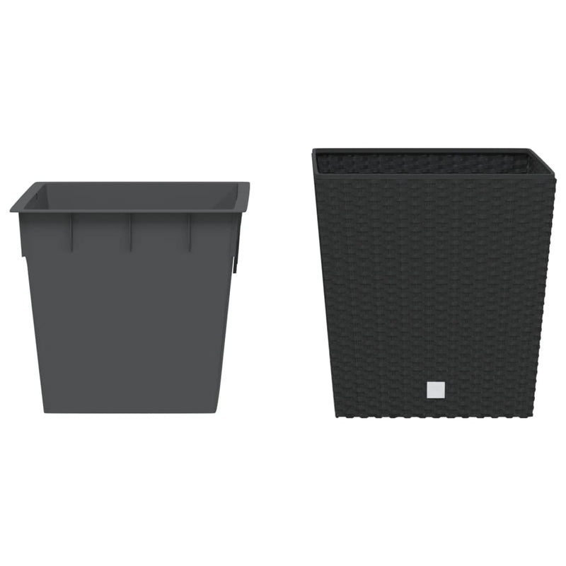Load image into Gallery viewer, Vidaxl plantenbak met uitneembare bak rattan-look 21 32 l pp antraciet
