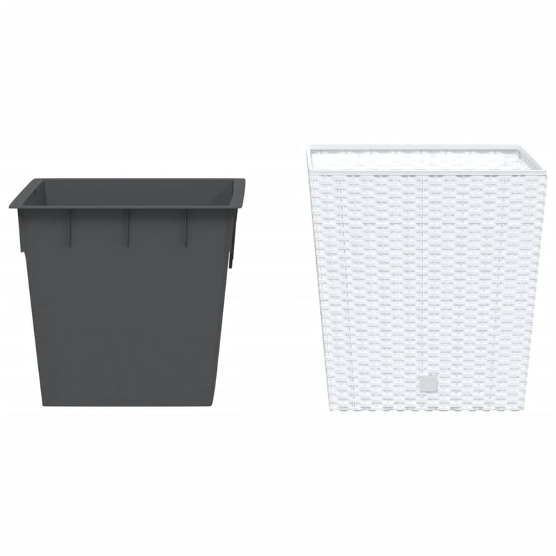 Load image into Gallery viewer, Vidaxl plantenbak met uitneembare bak rattan-look 21 32 l pp wit
