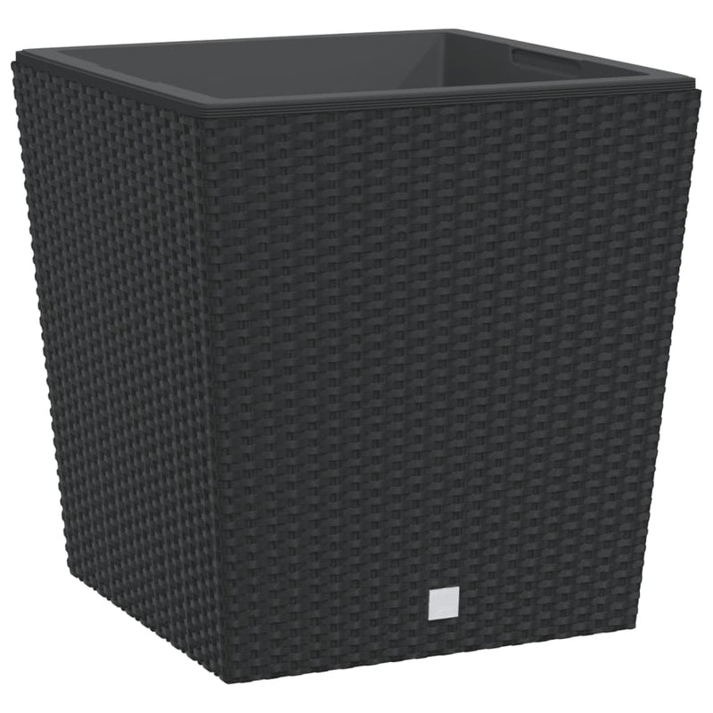 Load image into Gallery viewer, Vidaxl plantenbak met uitneembare bak rattan-look 37 64 l pp antraciet
