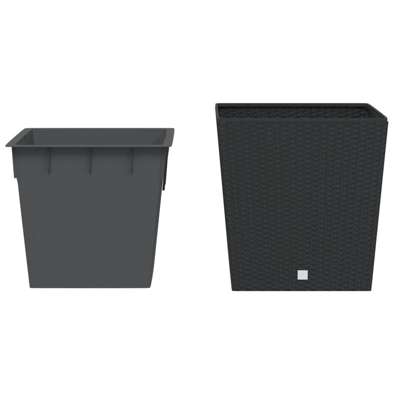 Load image into Gallery viewer, Vidaxl plantenbak met uitneembare bak rattan-look 37 64 l pp antraciet
