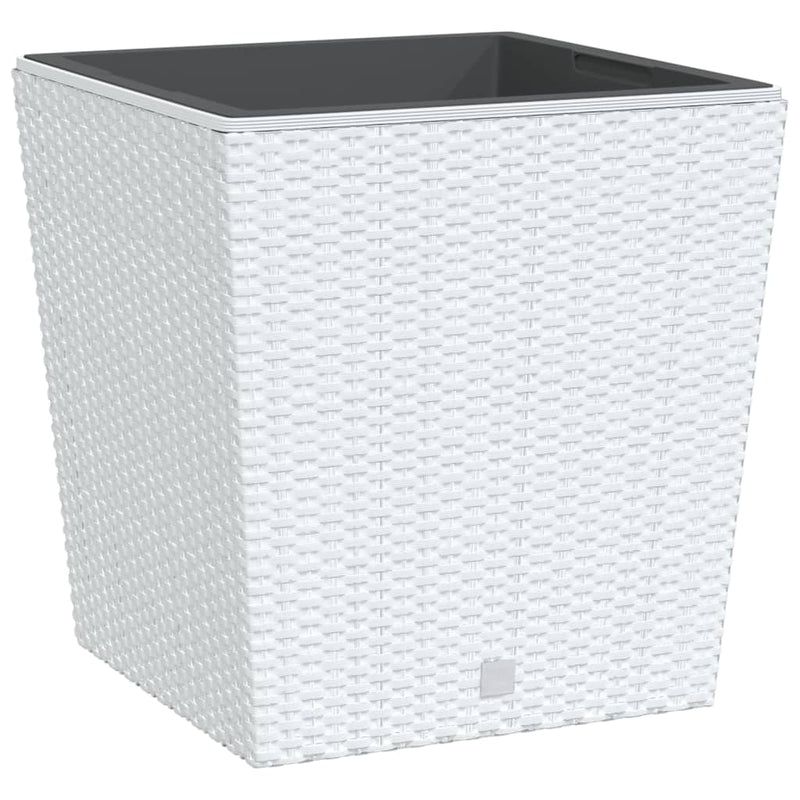 Load image into Gallery viewer, Vidaxl plantenbak met uitneembare bak rattan-look 37 64 l pp wit
