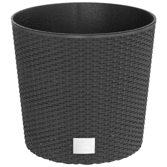 Vidaxl plantenbak uitneembare bak rattan-look 15 15,3 l pp antraciet