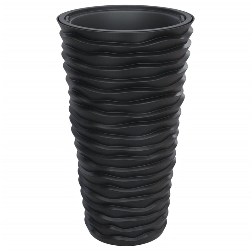 Load image into Gallery viewer, VidaXL Plantenbak met uitneembare bak geribbeld 8 22 L PP antraciet
