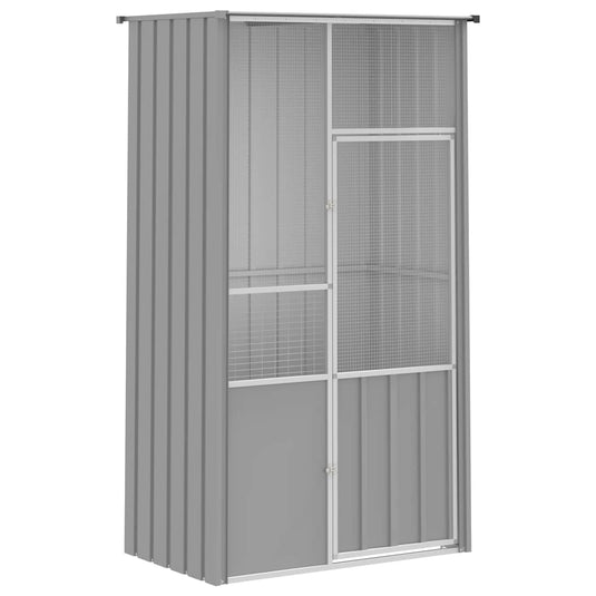 Vidaxl vogelkooi 115x78x200 cm gegalvaniseerd staal grijs