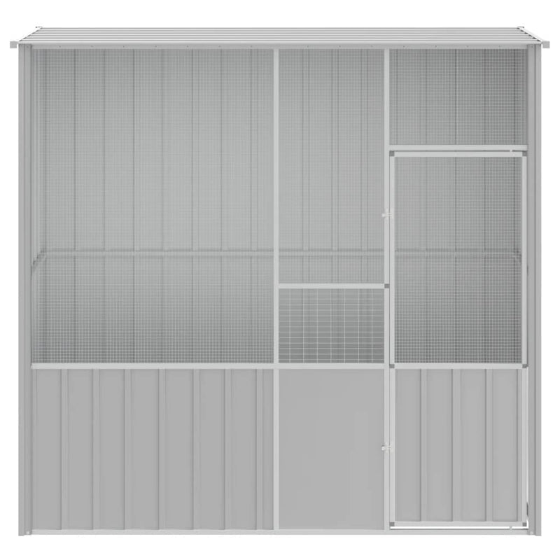 Load image into Gallery viewer, VidaXL Vogelkooi 215x78x200 cm gegalvaniseerd staal grijs
