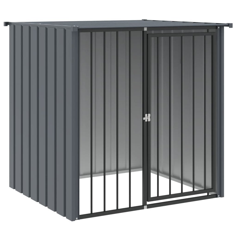 Load image into Gallery viewer, Vidaxl hondenhok met dak 110x103x109 cm gegalvaniseerd staal zwart
