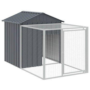 Vidaxl kippenhok met ren antraciet 117x201x123 cm gegalvaniseerd staal