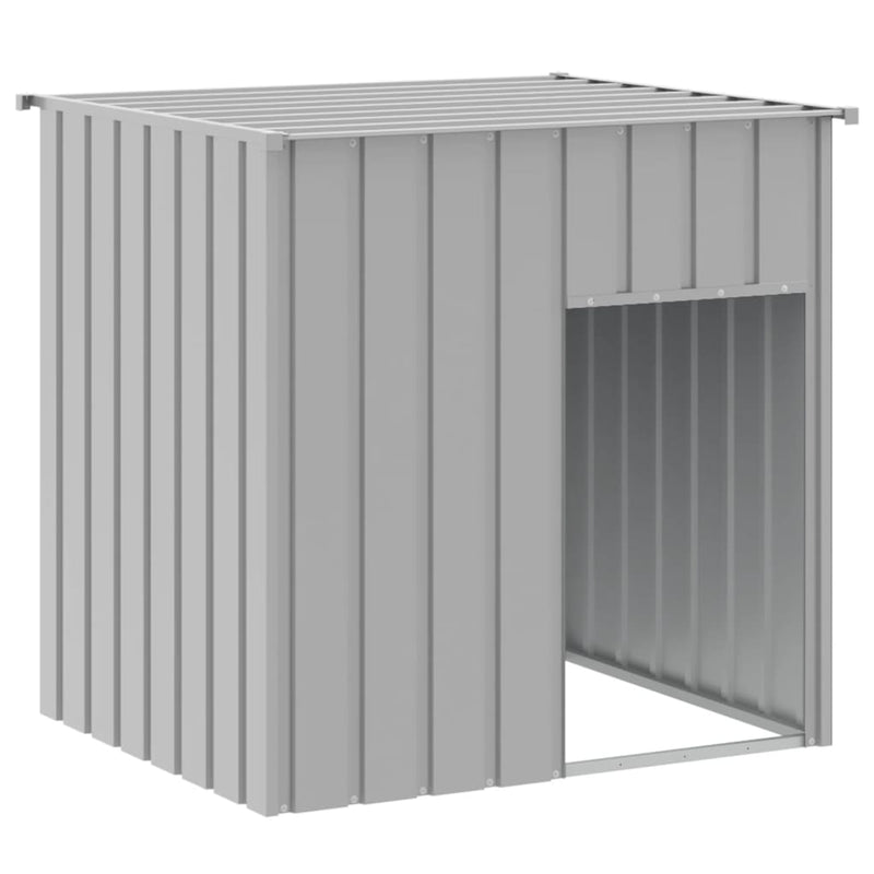 Load image into Gallery viewer, Vidaxl hondenhok met dak lichtgrijs 110x103x109 cm gegalvaniseerd staal
