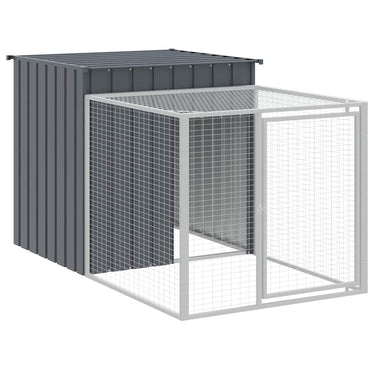Vidaxl kippenhok met ren antraciet 110x201x110 cm gegalvaniseerd staal