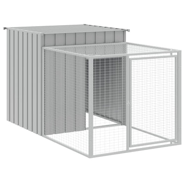 Vidaxl kippenhok met ren lichtgrijs 110x201x110 cm gegalvaniseerd staal