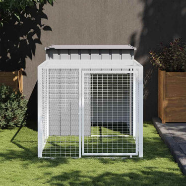 Vidaxl kippenhok met ren lichtgrijs 110x201x110 cm gegalvaniseerd staal