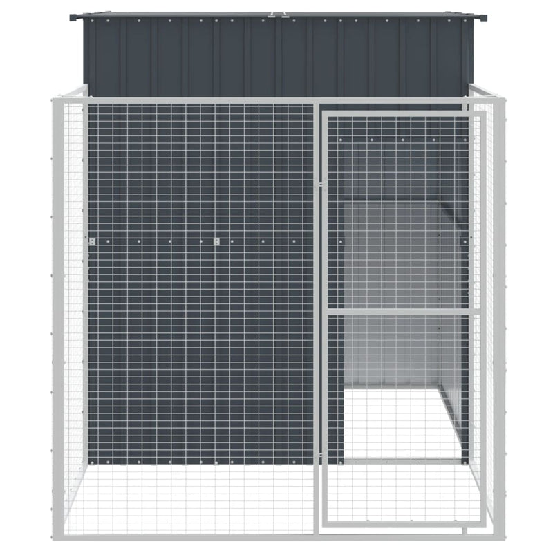 Load image into Gallery viewer, VidaXL Hondenhok met ren 165x251x181 cm gegalvaniseerd staal antraciet

