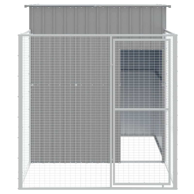 Load image into Gallery viewer, VidaXL Hondenhok met ren 165x251x181 cm gegalvaniseerd staal grijs
