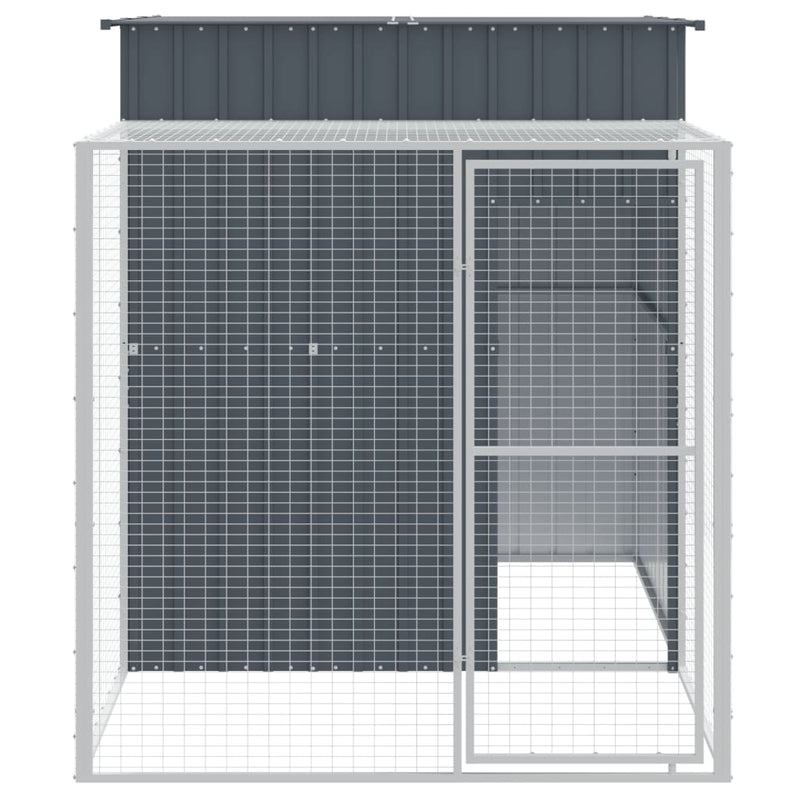 Load image into Gallery viewer, VidaXL Kippenhok met ren 165x251x181 cm gegalvaniseerd staal antraciet
