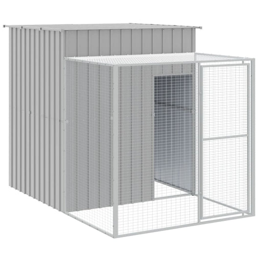 VidaXL Kippenhok met ren 165x251x181 cm gegalvaniseerd staal grijs