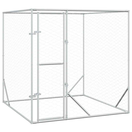 Vidaxl hondenkennel voor buiten 2x2x2 m gegalvaniseerd staal zilver
