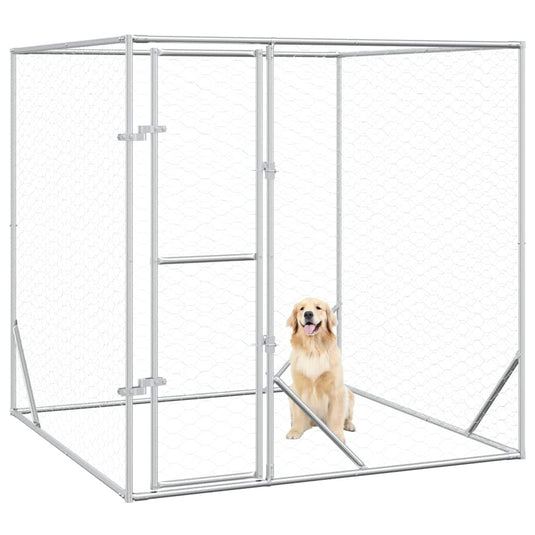 Vidaxl hondenkennel voor buiten 2x2x2 m gegalvaniseerd staal zilver