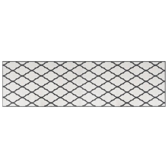 Vidaxl buitenkleed omkeerbaar 80x250 cm grijs en wit