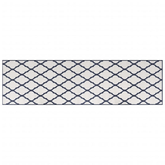 Vidaxl buitenkleed omkeerbaar 80x250 cm marineblauw en wit