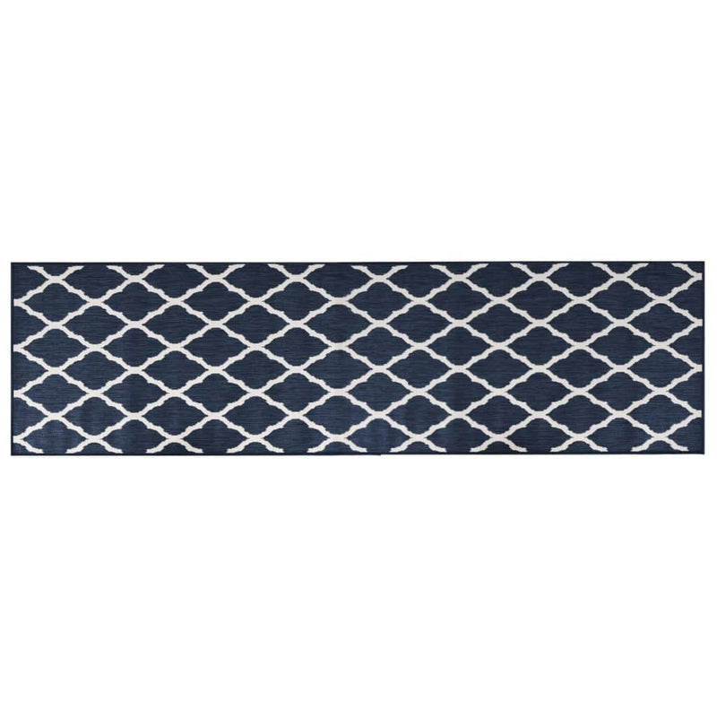 Load image into Gallery viewer, Vidaxl buitenkleed omkeerbaar 80x250 cm marineblauw en wit
