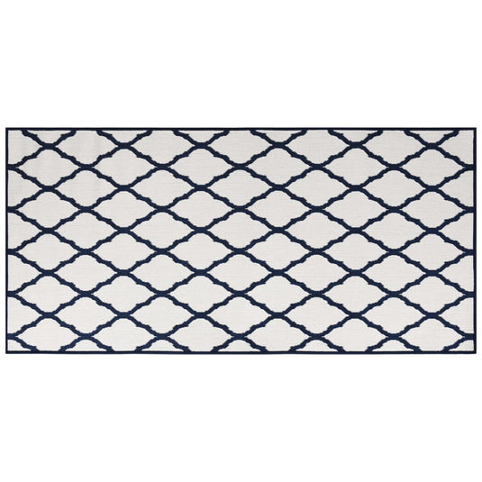 Vidaxl buitenkleed omkeerbaar 100x200 cm marineblauw en wit