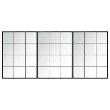 Vidaxl wandspiegels 3 st 80x60 cm metaal zwart