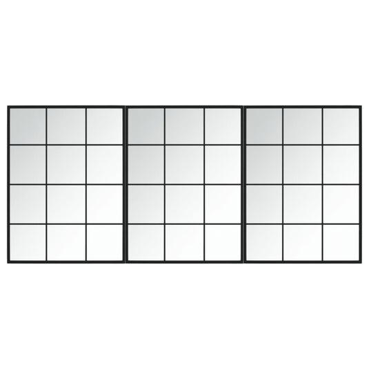 Vidaxl wandspiegels 3 st 80x60 cm metaal zwart