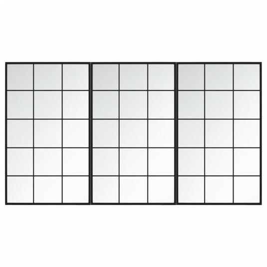 Vidaxl wandspiegels 3 st 100x60 cm metaal zwart