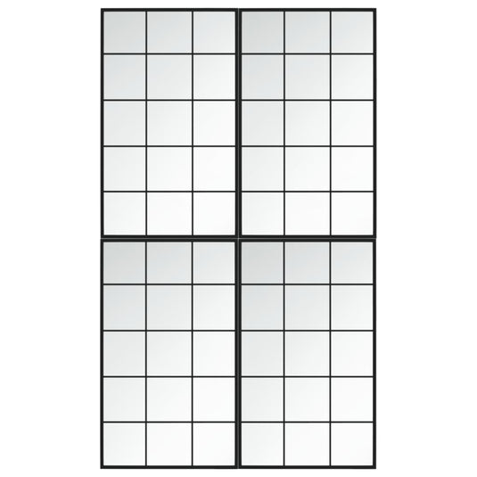 Vidaxl wandspiegels 4 st 100x60 cm metaal zwart