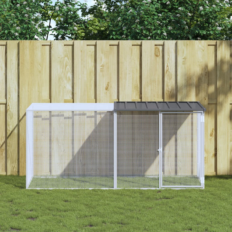Load image into Gallery viewer, VidaXL Kippenhok met dak 203x98x90 cm gegalvaniseerd staal antraciet

