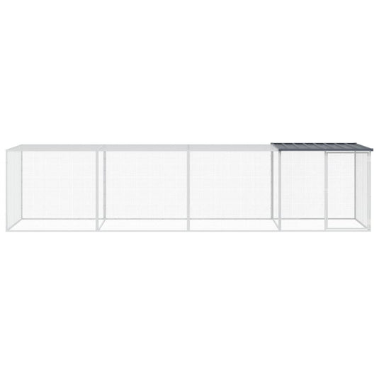 VidaXL Kippenhok met dak 403x98x90 cm gegalvaniseerd staal antraciet