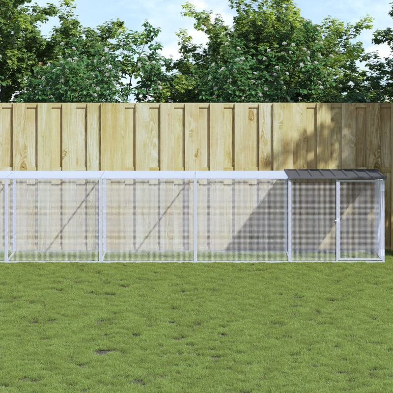 Load image into Gallery viewer, VidaXL Kippenhok met dak 803x98x90 cm gegalvaniseerd staal antraciet
