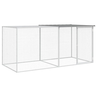 Vidaxl kippenhok met dak 203x98x90 cm gegalvaniseerd staal lichtgrijs