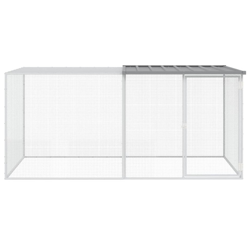 Load image into Gallery viewer, Vidaxl kippenhok met dak 203x98x90 cm gegalvaniseerd staal lichtgrijs
